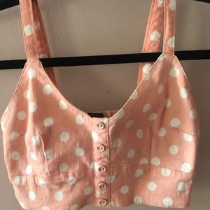 pink and white polka dot